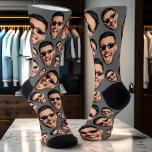 Custom Funny Face Photo All Over Socks Slate Grey<br><div class="desc">Custom Funny Face Photo Socks Medium Slate Grey - Personalised All-Over Print Unisex Crew Socks – Step up your style with these fully customisable funny face photo socks! Perfect for creating hilarious and unique gifts, these socks feature an easy-to-use template where you can upload your favourite photo. Whether it’s your...</div>