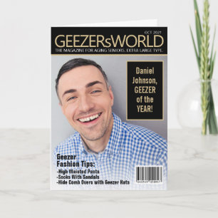 Custom Funny Fake GeezersWorld Magazine Birthday C Card