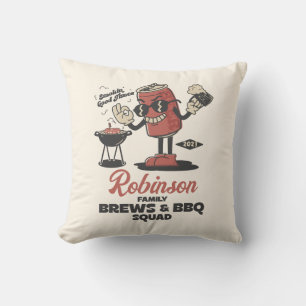 Custom Funny Family Barbeque Group Matching  Cushion