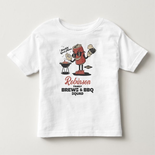 Custom Funny Family Barbeque Group Matching  Toddler T-Shirt (Front)