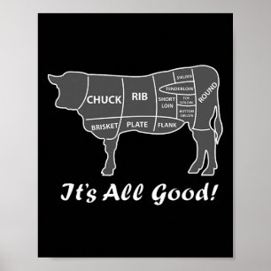 Custom Funny Graphic Bbq Beef Brisket Steak Ribs C Poster