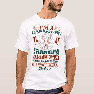 Custom Funny I'm a Capricorn Grandpa Zodiac Sign  T-Shirt
