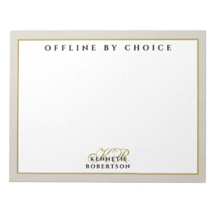 Custom Funny Inspirational Beige White Gold Men Notepad