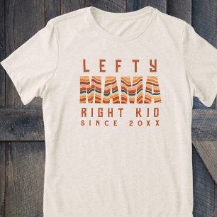 Custom Funny Lefty Mama Right Kid Retro Stripes Tri-Blend Shirt