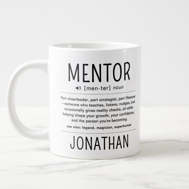  Custom Funny Mentor Coach Adviser Appreciation Large Coffee Mug (Left)