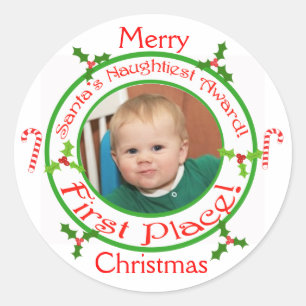 Custom Funny Merry Christmas Ornament Stickers