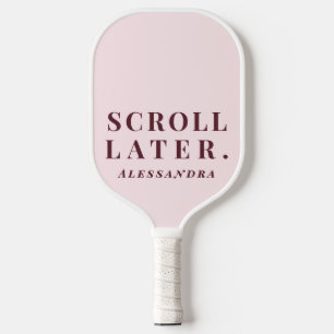 Custom Funny Minimalist Pastel Pink Inspirational Pickleball Paddle