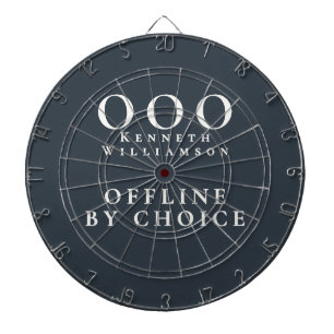 Custom Funny Navy Blue White OOO Minimalist Men Dartboard