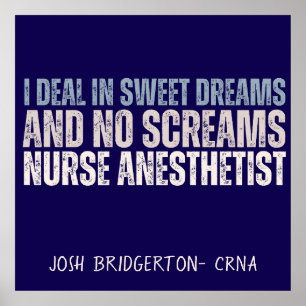 Custom Funny Nurse Anaesthetist Sweet Dreams Poster