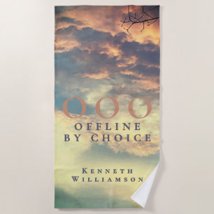 Custom Funny OOO Retro Summer Blue Sky Clouds Men Beach Towel