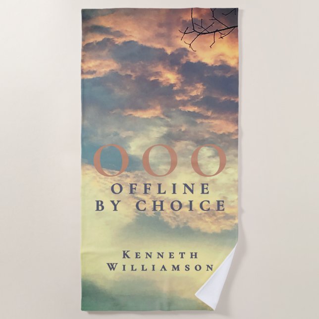 Custom Funny OOO Retro Summer Blue Sky Clouds Men  Beach Towel (Front)