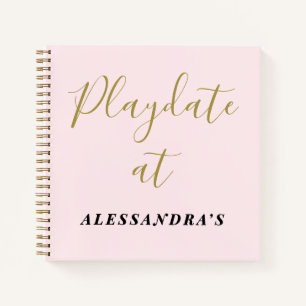 Custom Funny Pastel Pink Playdate Score Tracker  Notebook