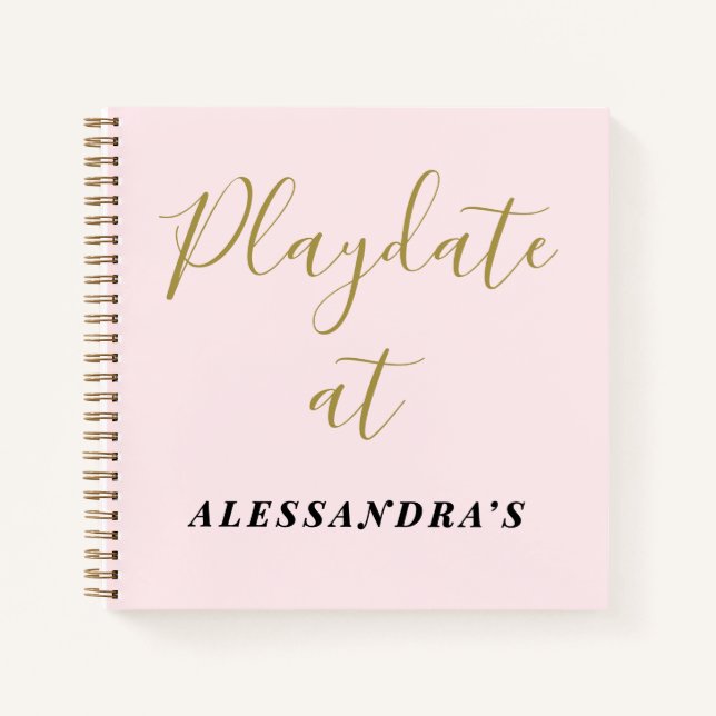 Custom Funny Pastel Pink Playdate Score Tracker  Notebook (Front)