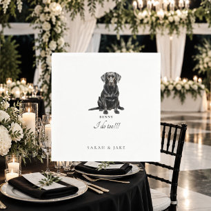 Custom Funny Pet Black Lab Wedding Napkins