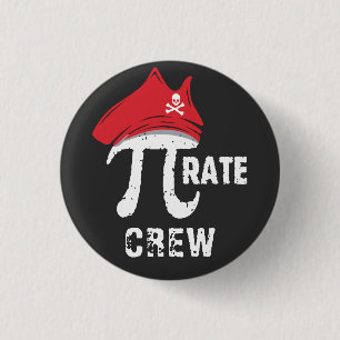 Custom Funny Pi Day Pirate Crew Matching Party 3 Cm Round Badge