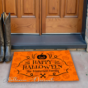 Custom Funny Pumpkin Halloween Doormat