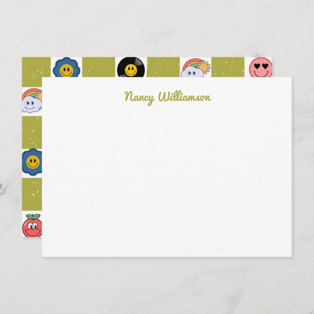 Custom Funny Quirky Designs Retro Art Pattern Card (Front/Back)