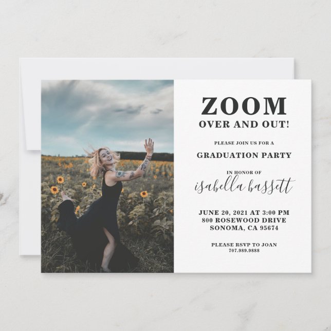 Custom Funny Quote Photo Graduation Invitation (Front)
