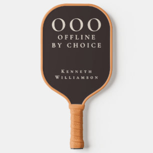 Custom Funny Retro Brown Beige OOO Minimalist Men Pickleball Paddle