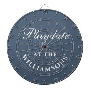 Custom Funny Retro Playdate Blue White Minimalist Dartboard