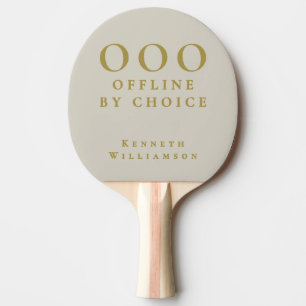 Custom Funny Sand Beige Gold OOO Minimalist Men   Ping Pong Paddle