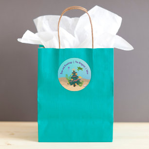 Custom Funny Seas and Greetings Ocean Holiday 2024 Classic Round Sticker