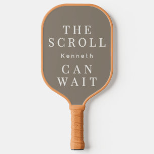 Custom Funny Taupe White Simple Inspirational Men Pickleball Paddle