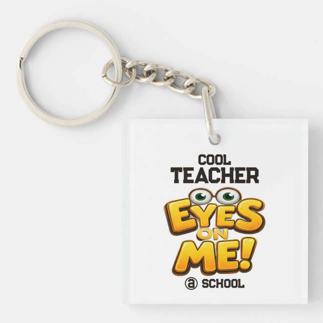 Custom Funny Teacher Gifts  Personalized by School Key Ring (Front)