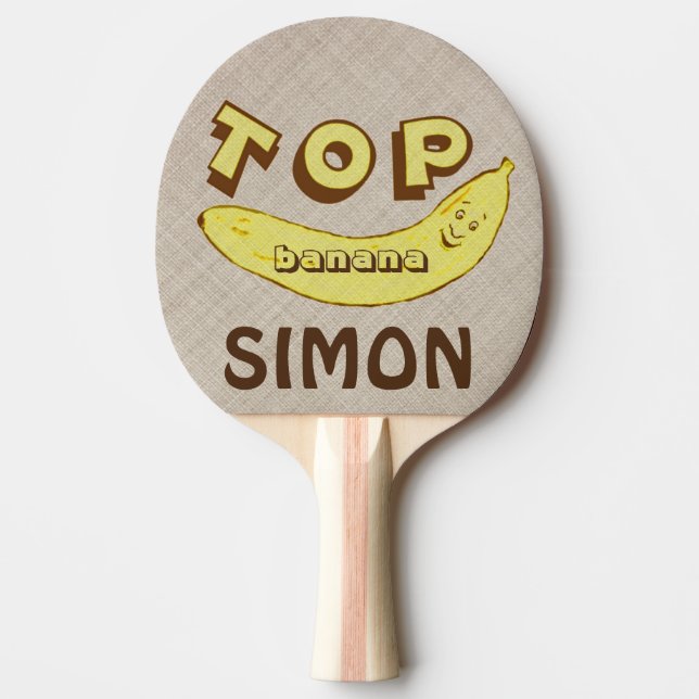 Custom Funny Top Banana Ping Pong Paddle (Front)