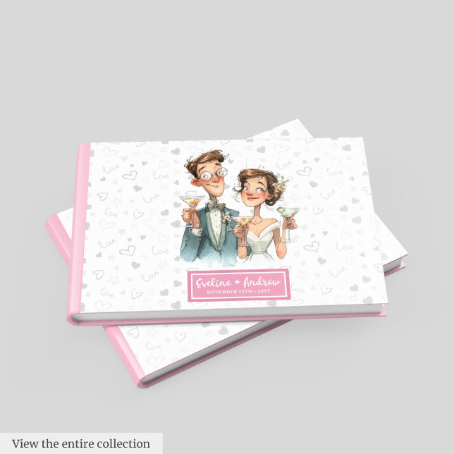 Custom Funny Wedding Guest Book Quirky Couple (Custom Funny Wedding Guest Book Quirky Couple)