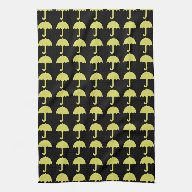 Custom Funny Yellow Umbrella Pattern Towel (Vertical)