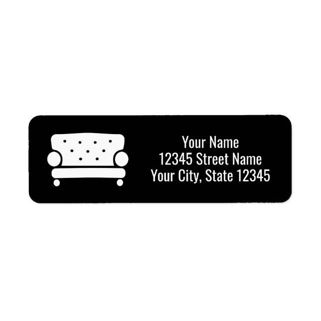 Custom furniture upholstery return address labels (Front)
