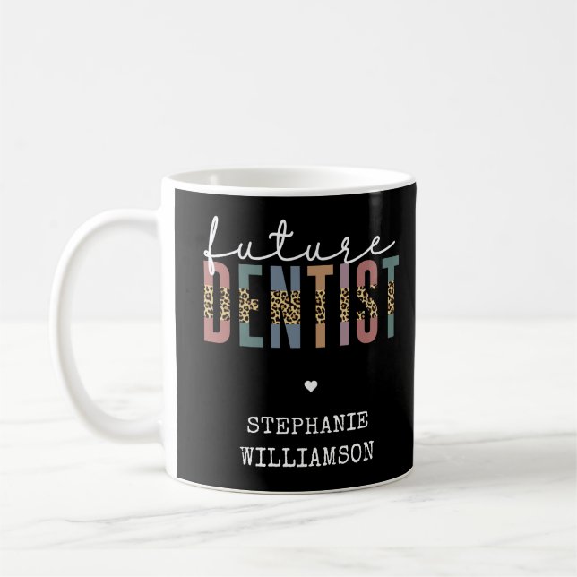 Custom Future Dentist Dental Student Gifts Coffee Mug (Left)