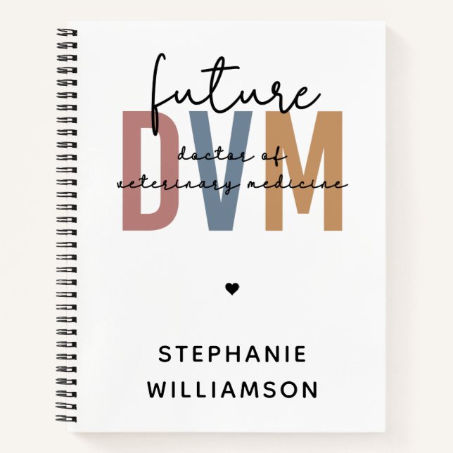 Custom Future DVM Doctor of Veterinary Medicine Notebook (Front)