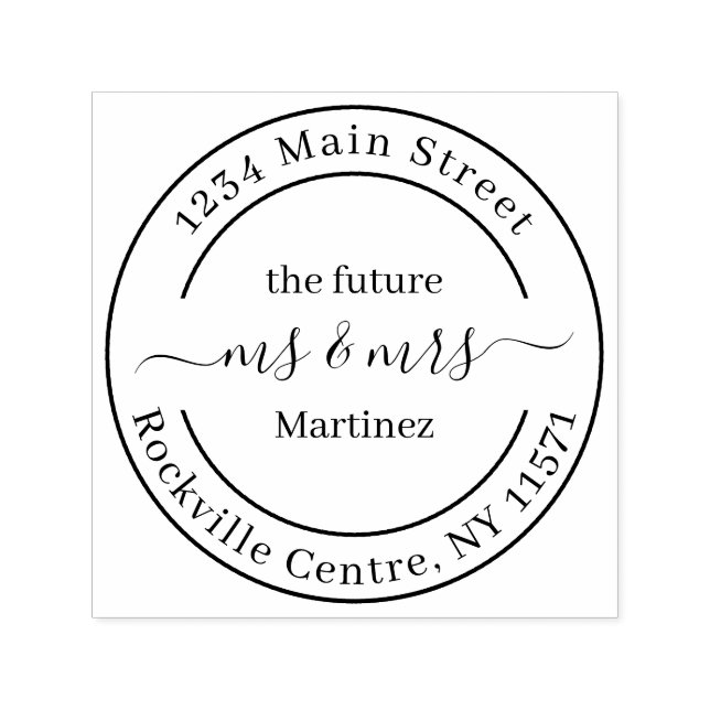 Custom Future Mr. and Mrs. Wedding Address Self-inking Stamp (Design)