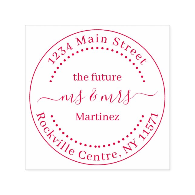 Custom Future Mr. and Mrs. Wedding Address Self-inking Stamp (Design)