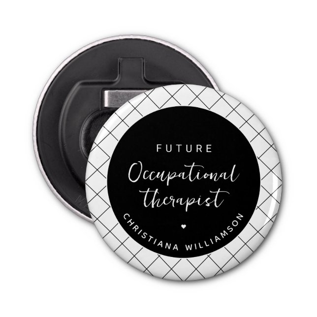 Custom Future OT Occupational Therapist Elegant Bottle Opener (Front)