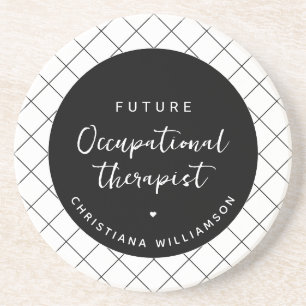 Custom Future OT Occupational Therapist Elegant Coaster
