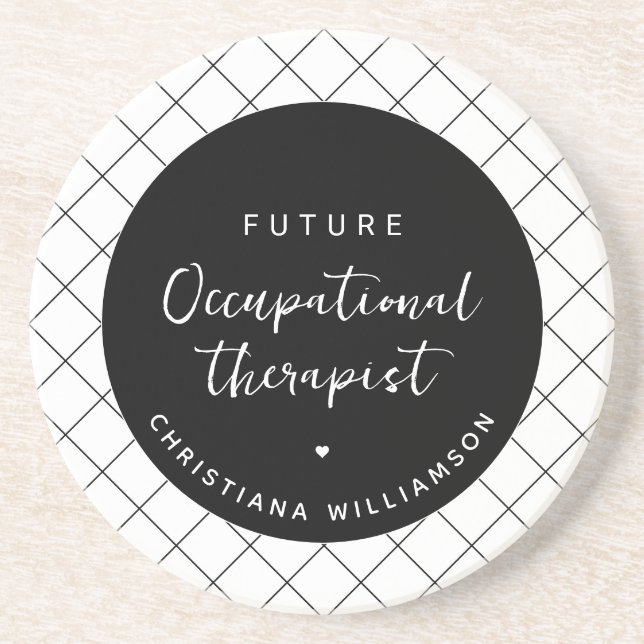 Custom Future OT Occupational Therapist Elegant Coaster (Front)