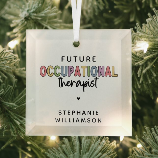 Custom Future OT Occupational Therapist OT Student Glass Tree Decoration (Insitu)