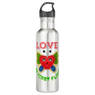 Custom Fuzzy Heart Butterfly Gift 710 Ml Water Bottle