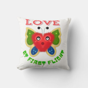 Custom Fuzzy Heart Butterfly Gift Cushion
