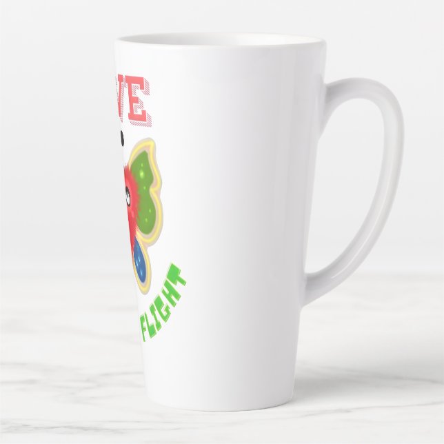 Custom Fuzzy Heart Butterfly Gift Latte Mug (Right)