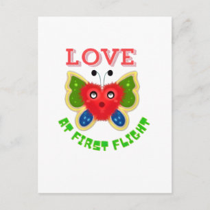 Custom Fuzzy Heart Butterfly Gift Postcard