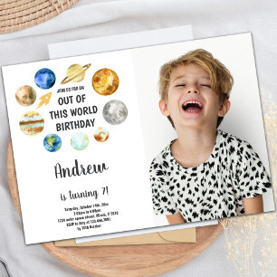 Custom Galaxy Kids Party Invite