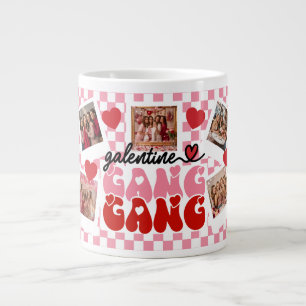 Custom Galentine’s Gang Photo Collage Large Coffee Mug
