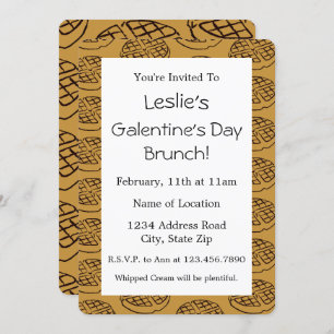 Custom Galentine's Day Brunch Waffle Invitation