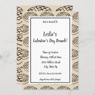 Custom Galentine's Day Brunch Waffle Invitation 2