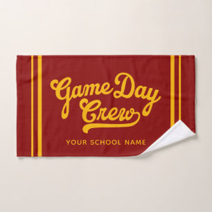 Custom Game Day Crew Team Spirit Cardinal Gold  Hand Towel