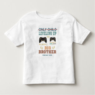 Custom Gamer Levelling Up To Big Brother  Toddler T-Shirt